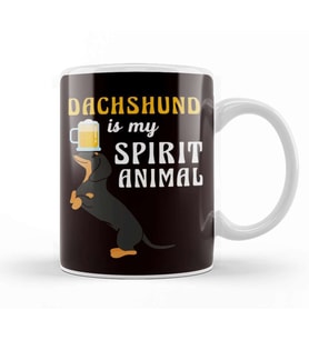 Dachshund My Spirit Animal Wiener Sausage Puppy Kupa Bardak Porselen
