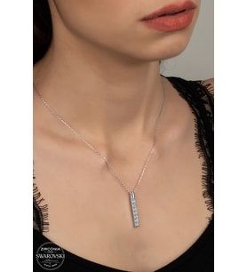 SWAROVSKİ CRYSTAL SU YOLU 925 AYAR GÜMÜŞ KOLYE