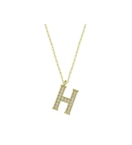Gümüş Gold H Harfi Kadın Kolye CSR2184220