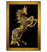 Hayvanlar Temalı Kanvas Tablo 50 x 70 cm Gold Çerçeve