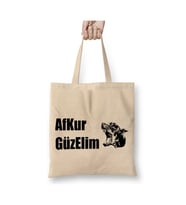 AfKur Güzelim Karadeniz Beyaz Bez Çanta Uzun Saplı Alışveriş Çantası Plaj Çantası
