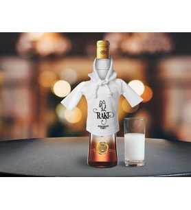 BK Gift Kişiye Özel Mini Beyaz İçki Şişesi Tişörtü , Ev Bar Dekoru, Rakı, Rakı Şişesi Tişörtü, Ev Barı-9