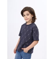 Toontoy Unisex Çocuk Baskılı Tişört (Füme)