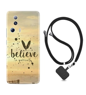 Xiaomi Mi 13 Lite Kılıf Resimli Boyun Askılı İpli Desenli Silikon Belive in Yourself 1316
