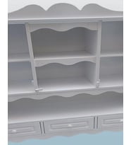 Hobi ADN 90353 Dekoratif Mutfak Dolap 3Çekm Terek MDF Parlak Beyaz lake El Yapım