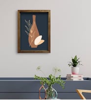 BK Gift Otel Odası Konseptli Doğal Masif Ahşap Çerçeveli Tablo 45x65cm-12