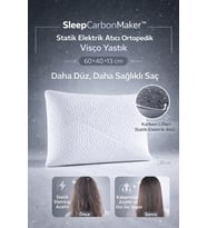 SleepCarbonMaker™ Statik Elektrik Atıcı Ortopedik Visco Yastık 60*40*13 Daha Düz, Daha Sağlıklı Saç