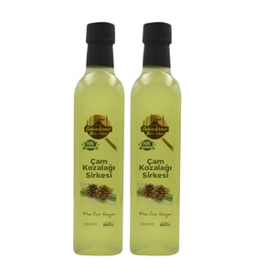 Tarihi SultanAhmet Baharatçısı Cam Kozalağı Sirkesi 2x500ml  Katkı Maddesi Içermeyen  %100 Doğal Fermente