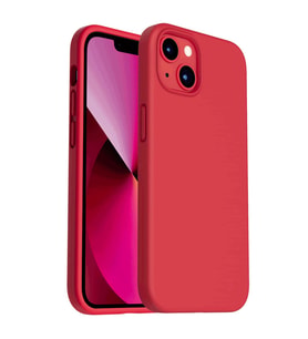 iPhone 13 Kılıf Kamera Korumalı Silikon Rubber Arka Kapak (Kırmızı)