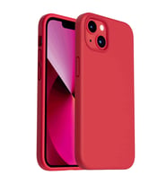 iPhone 13 Kılıf Kamera Korumalı Silikon Rubber Arka Kapak (Kırmızı)