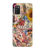 Samsung Galaxy A02S Uyumlu Aesthetic Vintage Kolaj Desenli Şeffaf Telefon Kılıfı