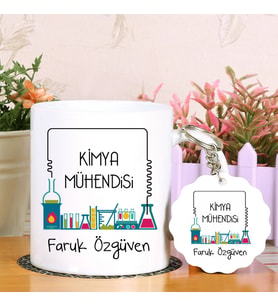 Kimya Mühendislerine Özel  Kupa Bardak ve Anahtarlık Hediye Seti (Model 1)