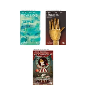 Alice Harikalar Diyarında + Beyaz Diş + Pinokyo- 3 Kitap Set - Iş Bankası Özel Set Alice Harikalar D