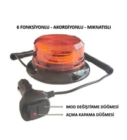 Tepe Lambası 6 Fonksiyonlu Çakmak Fişli Mıknatıslı 12-110 Volt