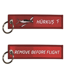 Kumaş Anahtarlık Kırmızı "HÜRKUŞ"