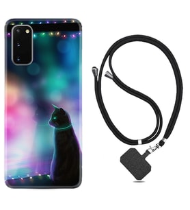 Samsung A02S A03S A10 A12 A13 A21S A22 Kılıf Boyun Askılı Silikon Window Cat 1787