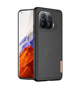 Dux Ducis Fino Serisi Xiaomi Mi 11 Pro Kılıf Premium Dokuma Silikon Kılıf (Siyah)