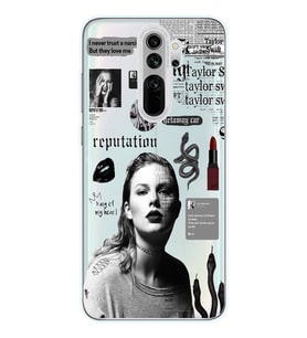 Redmi Note 8 Pro Uyumlu Taylor Swift Desenli Şeffaf Telefon Kılıfı