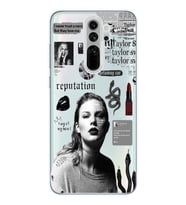 Redmi Note 8 Pro Uyumlu Taylor Swift Desenli Şeffaf Telefon Kılıfı