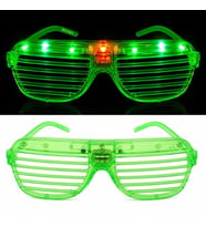 Led Işıklı Panjur Parti Gözlüğü Yeşil Renk Shutter Gözlük