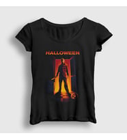 Presmono Kadın Siyah Michael Myers Halloween Cadılar Bayramı T-Shirt 500783tt