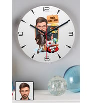 Erkek Tarih Öğretmenine Öğretmenler Günü Hediyesi Karikatürlü Duvar Saati