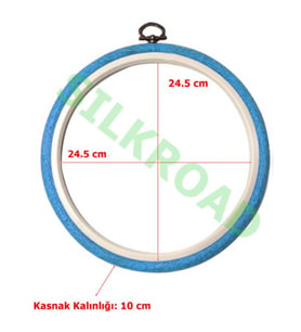 Nurge No:5 Yuvarlak Plastik Pano Kasnağı - 24.5cm - 10mm NO:230-5 (Mavi)