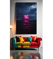 GOOD VİBES V1 Ev Duvar Salon Güzellik Salonu Ofis Dükkan Dekarasyon Kanvas Tablo (Çok Renkli)
