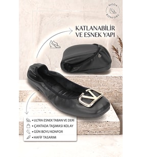 Naia Kadın Babet Ayakkabı — RENK: SİYAH CİLT, NUMARA: 37