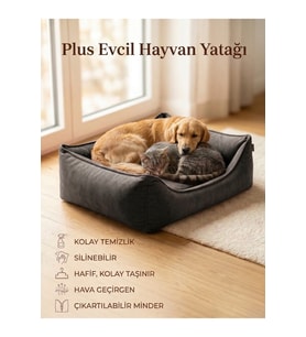 Yüksek Kaliteli Silinebilir Kedi Köpek Yatak, Yumuşak ve Rahat Gri Doku