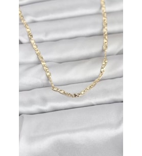 CM 14K Gold Renk Lazer Zincirli Model 60 cm Kadın Kolye - TJ-BKO10976