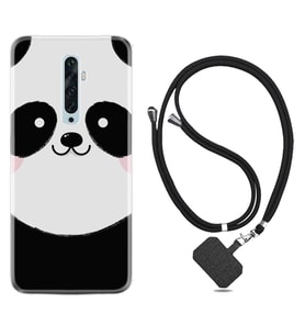 Oppo Reno 2Z 4 Lite 4 Pro 5 6 7 A31 Kılıf Boyun Askılı Silikon Sevimli Panda 1794