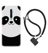 Oppo Reno 2Z 4 Lite 4 Pro 5 6 7 A31 Kılıf Boyun Askılı Silikon Sevimli Panda 1794