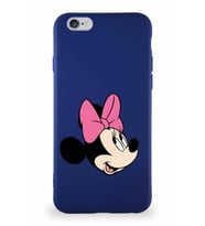 Apple iPhone 6S Soft Premier Kapak Minnie Mouse-A Tasarımlı Silikon Kılıf - Lacivert (Şeffaf)