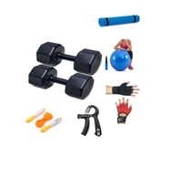 PS SPOR 9 KG DAMBIL X 2 ADET = 18 KG 5 ÇEŞİT PLASTES VE EGZERSİZ SETİ