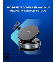 Güçlü Manyetik Tutuşlu 360° Döner Araç Telefon Tutucu – Vakumlu Montajlı