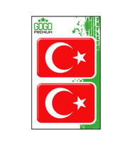 Türk Bayrağı 3 (4X6 Cm) İkili Damla Etiket