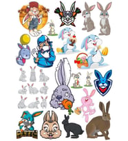 Tavşan Sticker Set-11 17 Parça Telefon, Tablet, Defter, Laptop Sticker