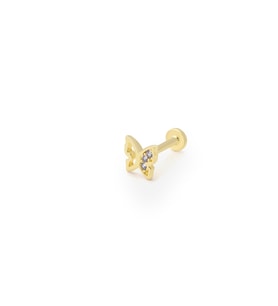 14 Ayar Altın Taşlı Tanto Tragus Küpe