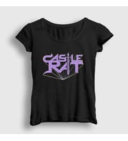 Presmono Kadın Siyah Logo Castle Rat T-Shirt 554437tt