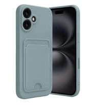 iPhone 16 Kılıf Kelvin Kartvizitli Silikon - Açık Yeşil