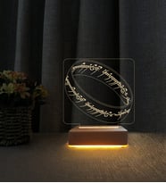 Yüzüklerin Efendisi 3d Led Masa Lambası Kişiye Özel İsimli Doğum Günü Hediyesi Lamba