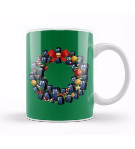 Tardis Doctor Who Multiface Christmas Wreath Kupa Bardak Porselen
