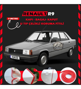 Renault R9 Oto Araç Kapı Koruma Fitili 5metre Parlak Kırmızı Renk