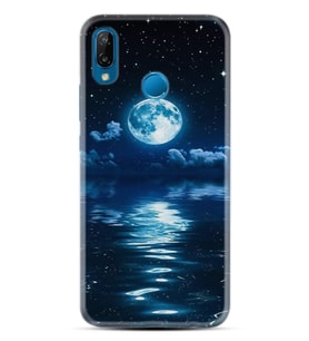 Huawei Y7 2019 Kılıf Resimli Silikon Kılıf Night Moon 1133