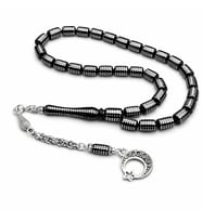 Dik Nokta İşlemeli Kapsül Oltu Taşı Tespih