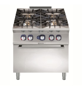 Electrolux Professional E9GCGH4CGL 4 Ocaklı (6kw) Gaz.kuzine,fırınlı-800mm ,391004