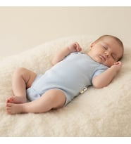 Erkek Bebek Kısa Kollu Pamuklu Çıtçıtlı Bady - 1 AY / MAVİ