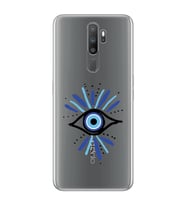 Oppo A5 2020 / A9 2020 Uyumlu Nazar Göz Desenli Şeffaf Telefon Kılıfı