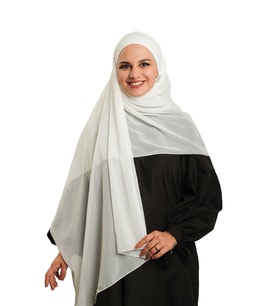 Krem Pratik Hazır Geçmeli Bone Şal Şifon Düz 2506_40